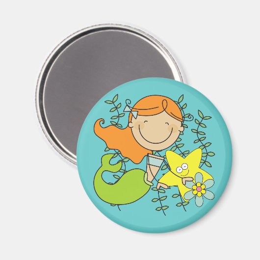 Redhead-Meerjungfrau Magnet (Vorderseite/Rückseite)