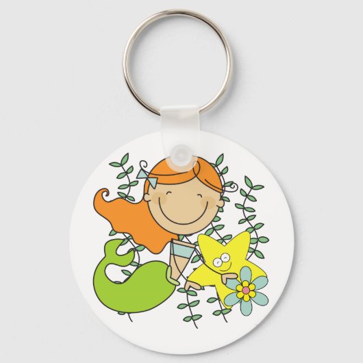 Redhead-Meerjungfrau Schlüsselanhänger (Vorderseite)
