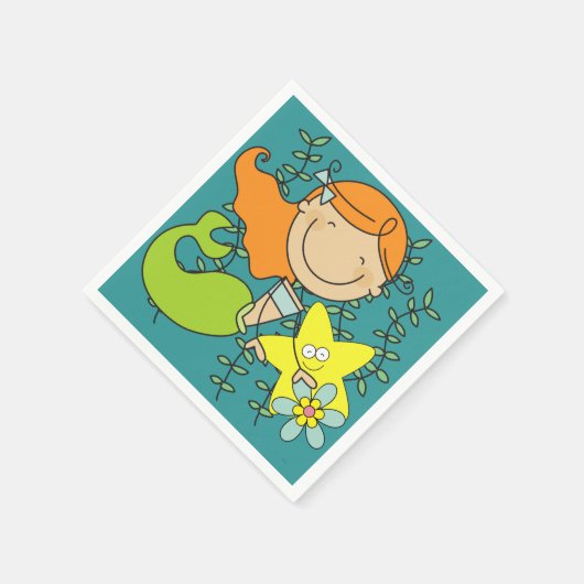 Redhead-Meerjungfrau Serviette (Ecke)