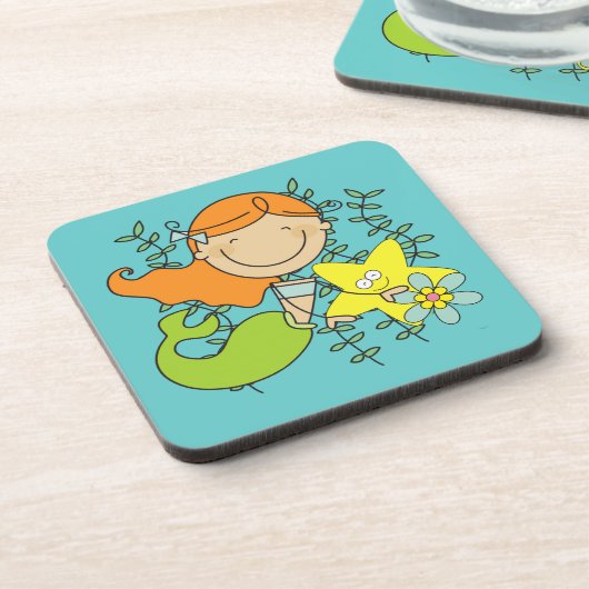 Redhead-Meerjungfrau Untersetzer (Linke Seite)