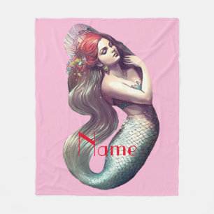 Redhead Mermaid Beauty Thunder_Cove Fleecedecke
