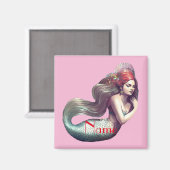 Redhead Mermaid Beauty Thunder_Cove Magnet (Vorderseite/Rückseite)