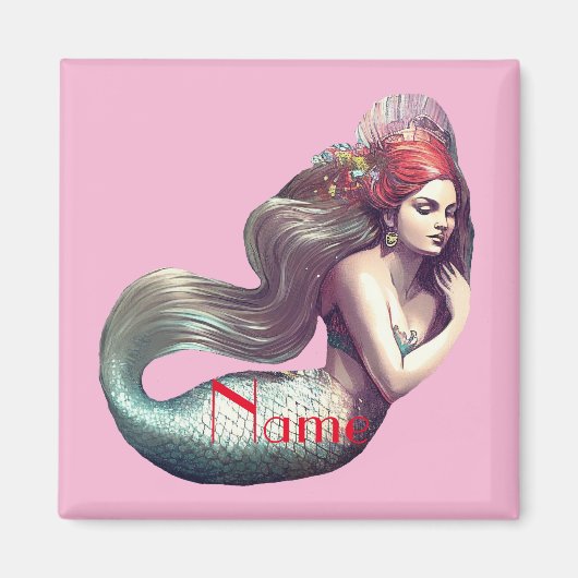 Redhead Mermaid Beauty Thunder_Cove Magnet (Vorne)