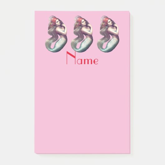 Redhead Mermaid Beauty Thunder_Cove Post-it Klebezettel (Vorderseite)