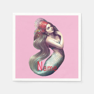 Redhead Mermaid Beauty Thunder_Cove Serviette