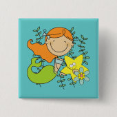 Redhead Mermaid Button (Vorderseite)