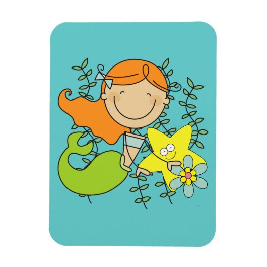 Redhead Mermaid Magnet (Vertikal)