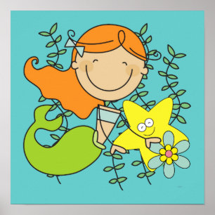 Redhead Mermaid Poster