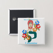Redhead Mermaid Princess Thunder_Cove Button (Vorne & Hinten)