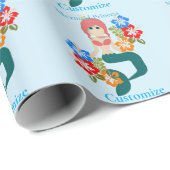 Redhead Mermaid Princess Thunder_Cove Geschenkpapier (Rolleneckpunkt)