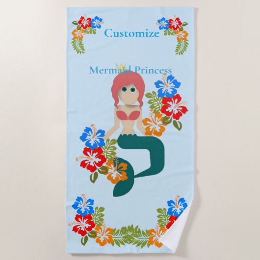 Redhead Mermaid Princess Thunder_Cove Strandtuch (Vorderseite)