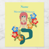 Redhead Mermaid Princess Thunder_Cove Weinetikett (Einzelnes Label)