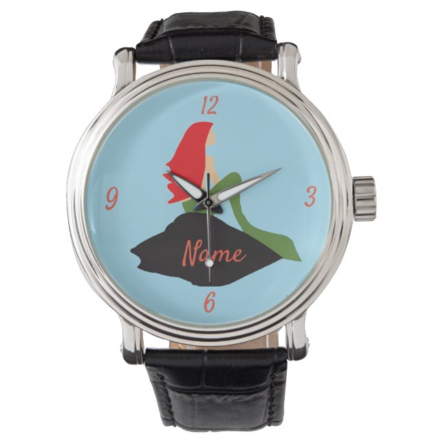 Redhead Mermaid Sitting Thunder_Cove Armbanduhr (Vorderseite)