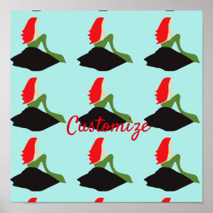 Redhead Mermaid Sitting Thunder_Cove Poster