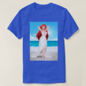 Redhead Mermaid Wedding PinUp T-Shirt (Design vorne)