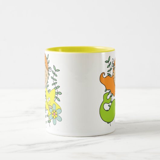 Redhead Mermaid Zweifarbige Tasse (Mittel)