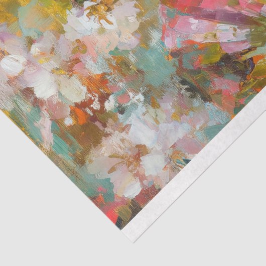 Redhead mit grünen Nägeln und Zigarettendekoupage Seidenpapier (Ausschnitt)