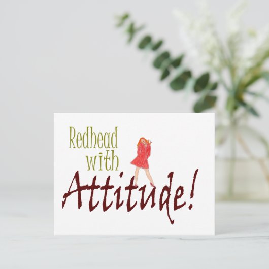 Redhead mit Haltung Postkarte (Stehend Vorderseite)