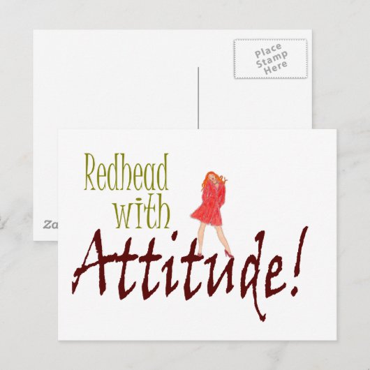 Redhead mit Haltung Postkarte (Vorne/Hinten)