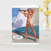 Redhead mit Spyglass-Button oben Karte (Gelbe Blume)