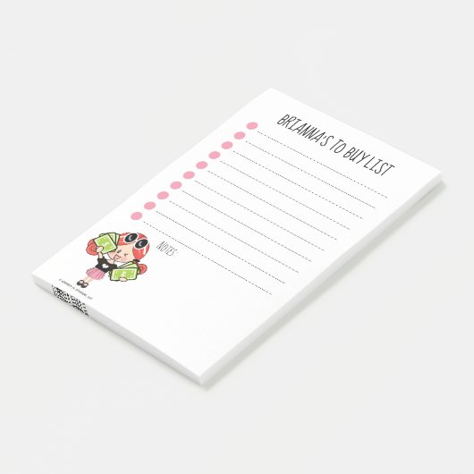 Redhead-personalisierte Einkaufsliste Post-it Klebezettel (angewinkelt)
