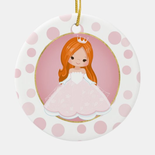 Redhead Pink Princess Keramik Ornament (Vorne)