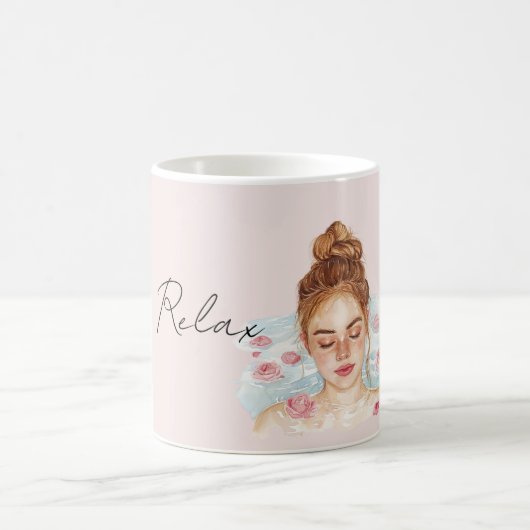 Redhead Pink Roses Relax Bath Kaffeetasse (Mittel)