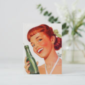 REDHEAD PINUP 1950er MÄDCHENPOSTCARD Postkarte (Stehend Vorderseite)