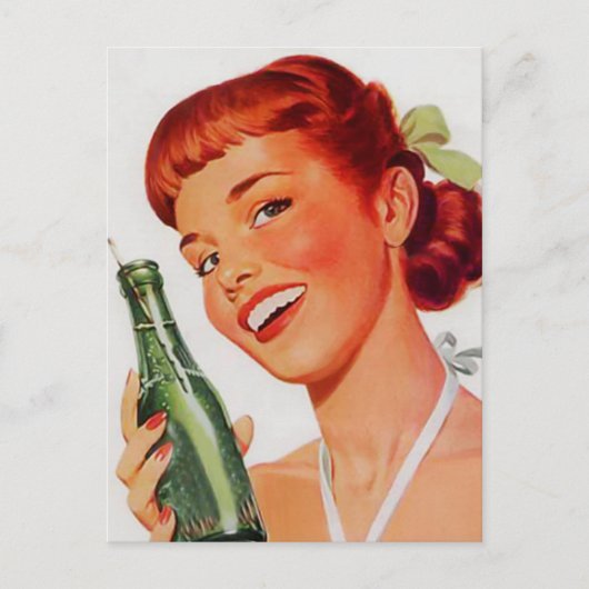 REDHEAD PINUP 1950er MÄDCHENPOSTCARD Postkarte (Vorderseite)