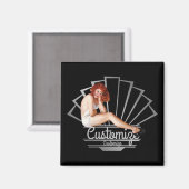 Redhead Pinup Girl Magnet (Vorderseite/Rückseite)