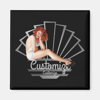 Redhead Pinup Girl Magnet