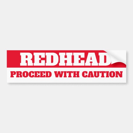 REDHEAD, PROCEED WITH CAUTION AUTOAUFKLEBER (Vorne)