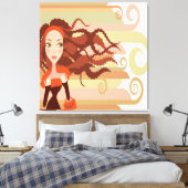 Redhead Rasta Girl Wrapped Canvas Leinwanddruck (Insitu (Schlafzimmer))