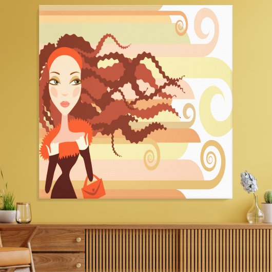 Redhead Rasta Girl Wrapped Canvas Leinwanddruck (Insitu (Wohnzimmer))