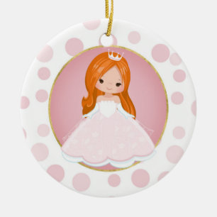 Redhead-rosa Prinzessin Keramik Ornament