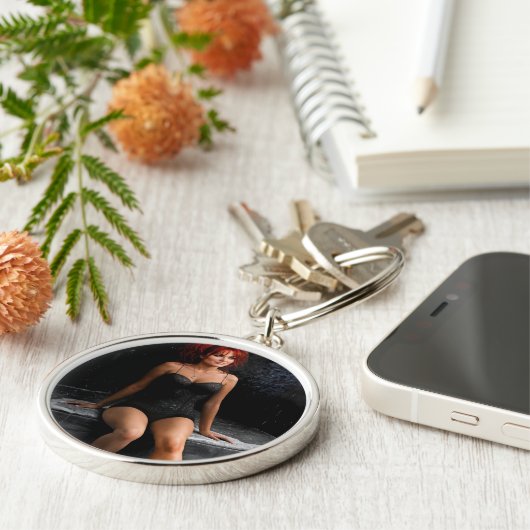 Redhead Sitting in the Dark keychain Schlüsselanhänger (Seite)