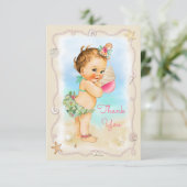 Redhead-Strand-Baby-Tritonshorn-Muschel danken Dankeskarte (Stehend Vorderseite)