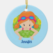 Redhead Swim Girl Niedlich Custom Keramik Ornament (Vorne)