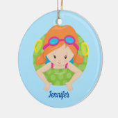 Redhead Swim Girl Niedlich Custom Keramik Ornament (Links)