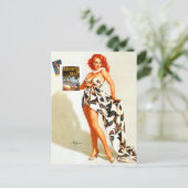 Redhead Traveller Button Up Postkarte (Stehend Vorderseite)