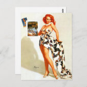 Redhead Traveller Button Up Postkarte (Vorne/Hinten)