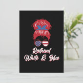 Redhead USA Flag Niedlich Red Hair Girls Women Gra Dankeskarte (Stehend Vorderseite)