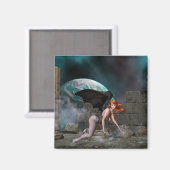 Redhead Vampress - Fantasy/Goth Magnet (Vorderseite/Rückseite)