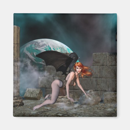 Redhead Vampress - Fantasy/Goth Magnet (Vorne)