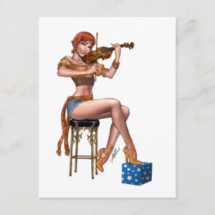 Redhead Violin Player Sinti und Roma Hipster von A Postkarte