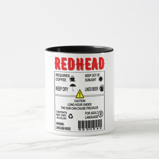 Redhead-Warnschild Tasse (Zentrum)