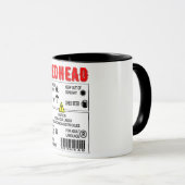 Redhead-Warnschild Tasse (VorderseiteRechts)