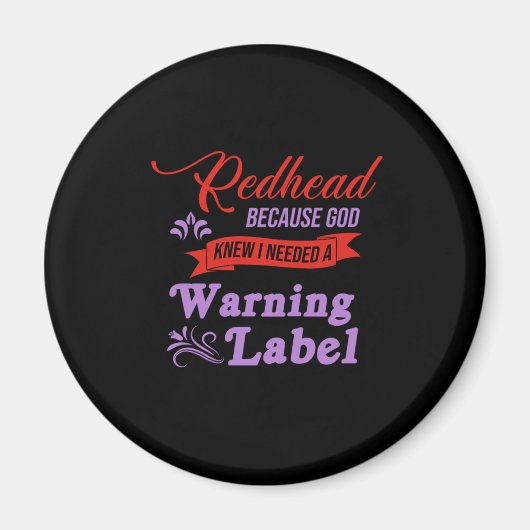 Redhead Warnungen Label Ginger Red Hair Geschenk Magnet (Vorne)