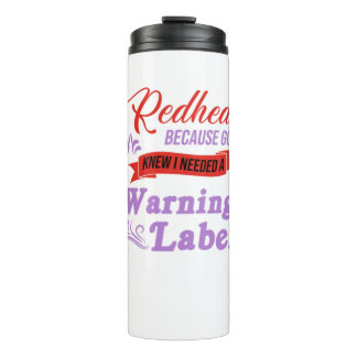 Redhead Warnungen Label Ginger Red Hair Geschenk Thermosbecher