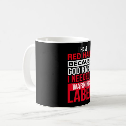 Redhead Warnungen Label Mc1r Red Hair Kaffeetasse (Vorderseite Links)